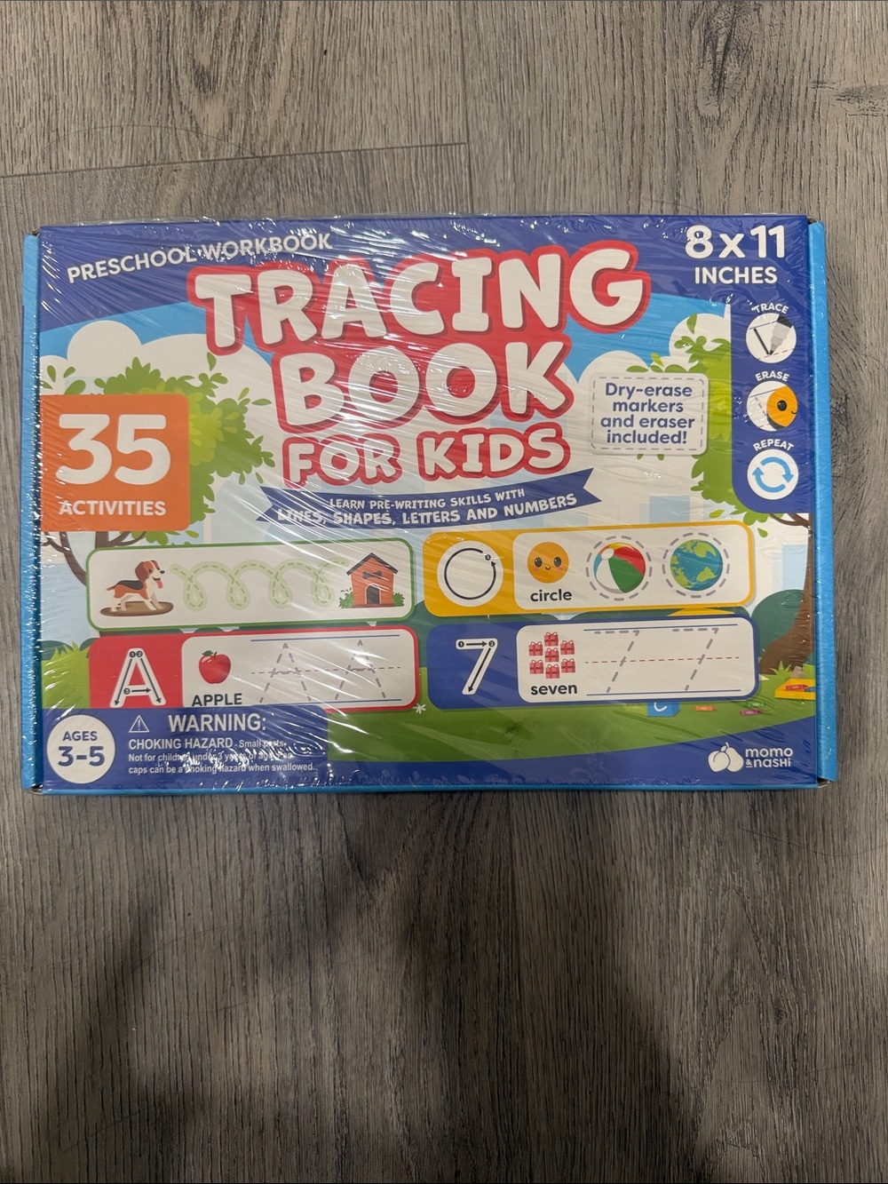 Tracing Book for Kids Preschool Workbook - Blue - Momo Anashi
